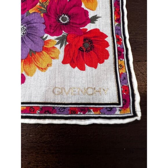 Floral Cotton Givenchy Scarf / Handkerchief - Picture 2 of 4